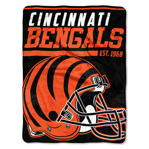 ~Cincinnati Bengals Blanket 46x60 Raschel 40 Yard Dash Design Rolled~ backorder