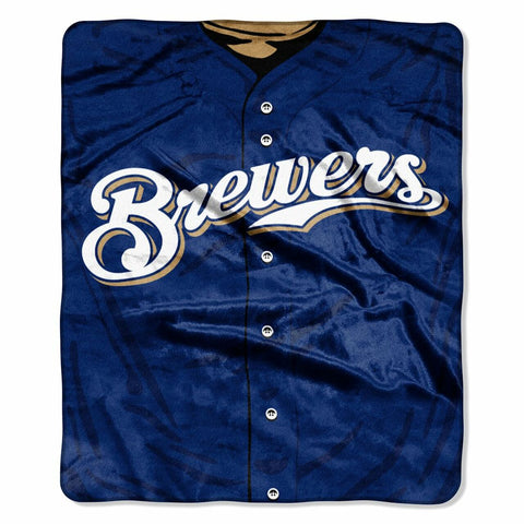 ~Milwaukee Brewers Blanket 50x60 Raschel Jersey Design~ backorder