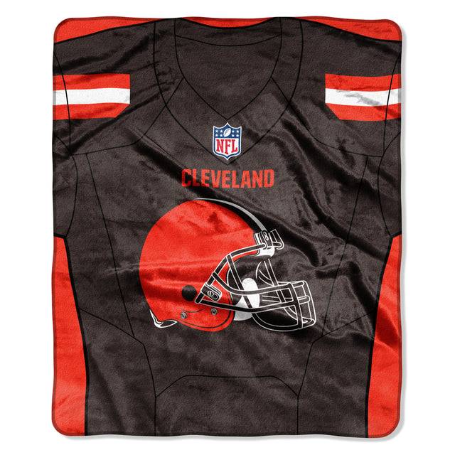 Cleveland Browns Blanket 50x60 Raschel Jersey Design