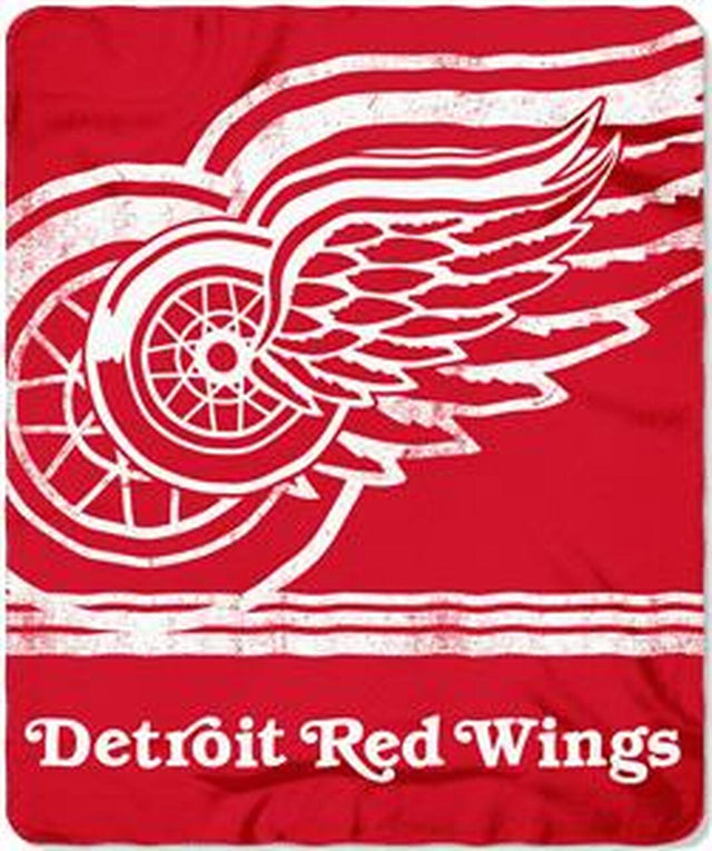 Manta de vellón Detroit Red Wings de 50 x 60 pulgadas con diseño desteñido