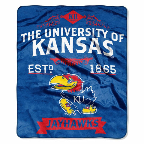 Kansas Jayhawks Blanket 50x60 Raschel Label Design