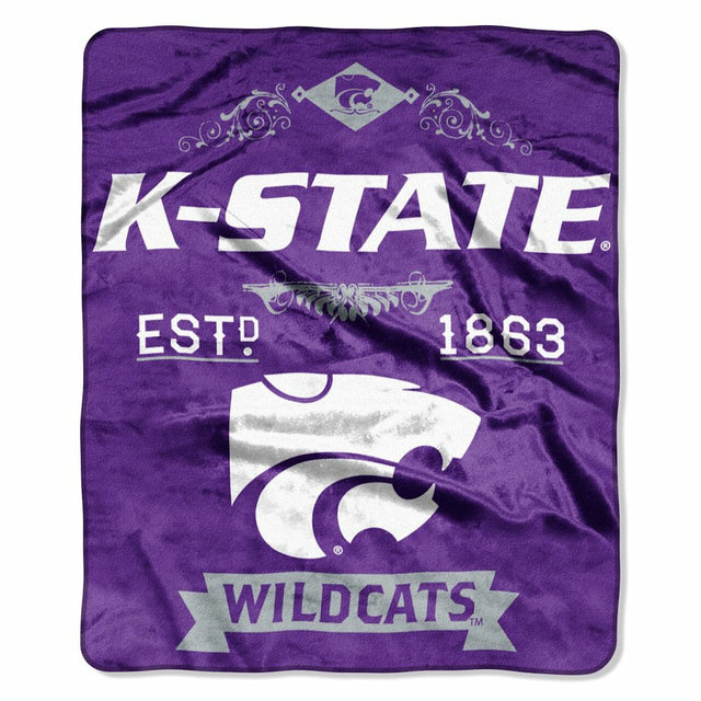 Manta de los Kansas State Wildcats de 50 x 60 con diseño de etiqueta Raschel