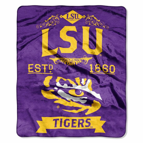 ~LSU Tigers Blanket 50x60 Raschel Label Design~ backorder