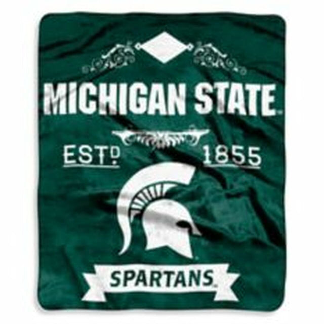 Michigan State Spartans Blanket 50x60 Raschel Label Design