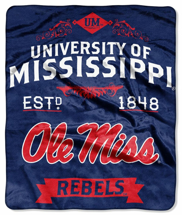 Mississippi Rebels Blanket 50x60 Raschel Label Design