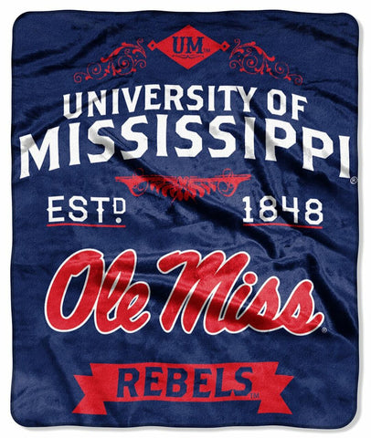 ~Mississippi Rebels Blanket 50x60 Raschel Label Design~ backorder