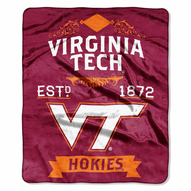 弗吉尼亚理工学院 Hokies 毛毯 50x60 拉舍尔标签设计