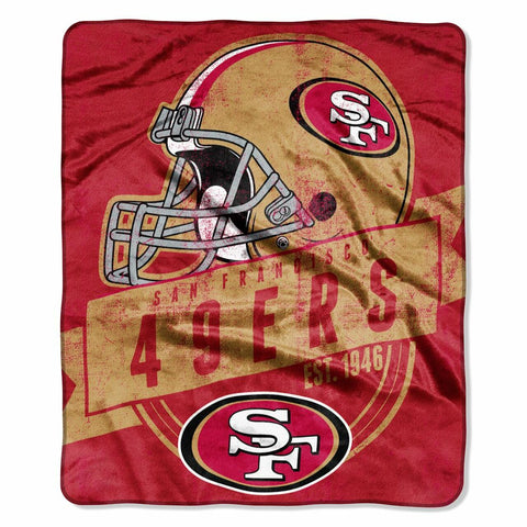 ~San Francisco 49ers Blanket 50x60 Raschel Grandstand Design~ backorder