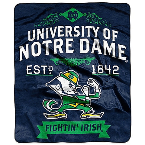 ~Notre Dame Fighting Irish Blanket 50x60 Raschel Label Design~ backorder
