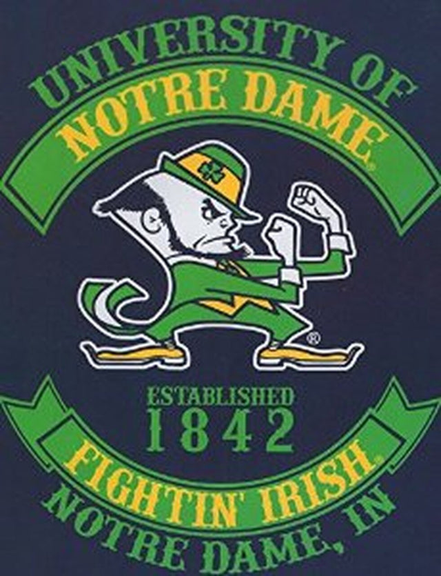 Notre Dame Fighting Irish Blanket 60x80 Raschel Established Design