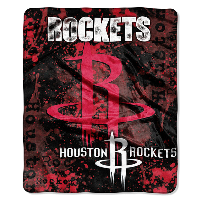 Houston Rockets Blanket 50x60 Raschel Drop Down Design