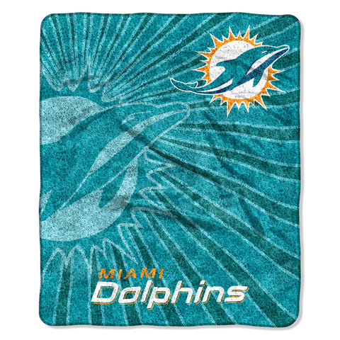 ~Miami Dolphins Blanket 50x60 Sherpa Strobe Design~ backorder
