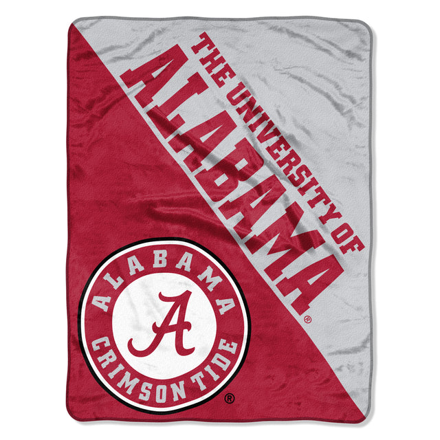 Manta Alabama Crimson Tide de 46 x 60, diseño de microraschel en semitono enrollada