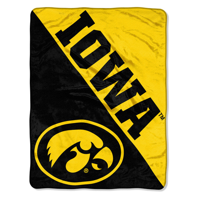 Iowa Hawkeyes Blanket 46x60 Micro Raschel Halftone Design Rolled