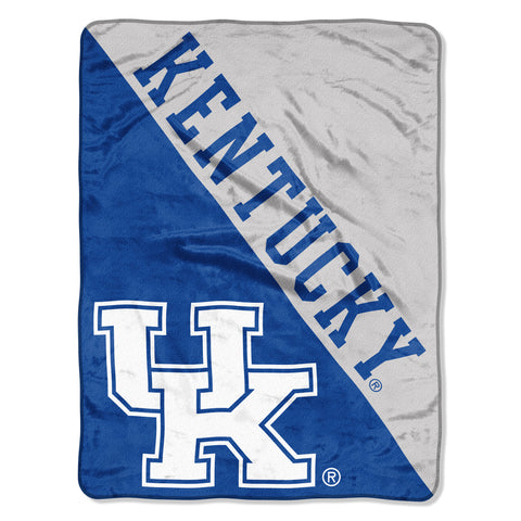Kentucky Wildcats Blanket 46x60 Micro Raschel Halftone Design Rolled