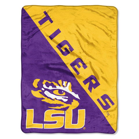 ~LSU Tigers Blanket 46x60 Micro Raschel Halftone Design Rolled~ backorder