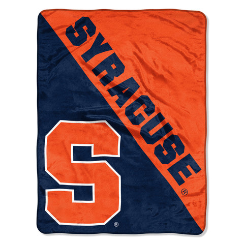 Syracuse Orange Blanket 46x60 Micro Raschel Halftone Design Rolled - Special Order