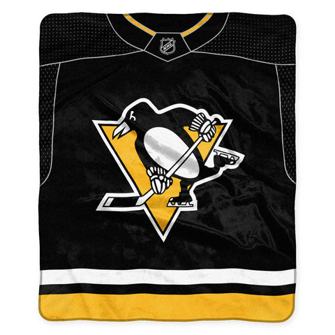 ~Pittsburgh Penguins Blanket 50x60 Raschel Jersey Design New~ backorder