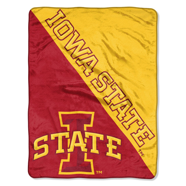 Iowa State Cyclones Blanket 46x60 Micro Raschel Halftone Design Rolled