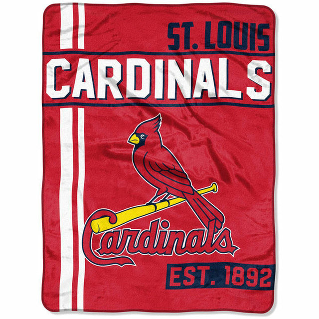 Manta de los St. Louis Cardinals de 46 x 60 pulgadas con diseño micro Raschel Walk Off enrollada