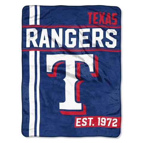 ~Texas Rangers Blanket 46x60 Micro Raschel Walk Off Design Rolled - Special Order~ backorder