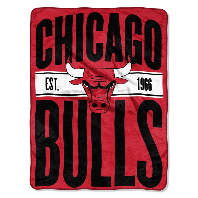 Manta de los Chicago Bulls de 46 x 60 pulgadas, diseño micro Raschel transparente, enrollada