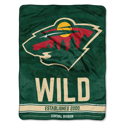 ~Minnesota Wild Blanket 46x60 Micro Raschel Breakaway Design Rolled - Special Order~ backorder