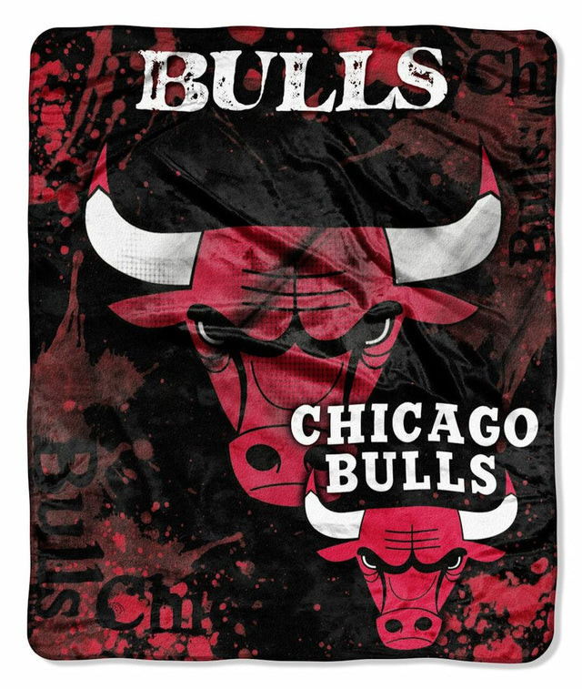 Chicago Bulls Blanket 50x60 Raschel Drop Down Design