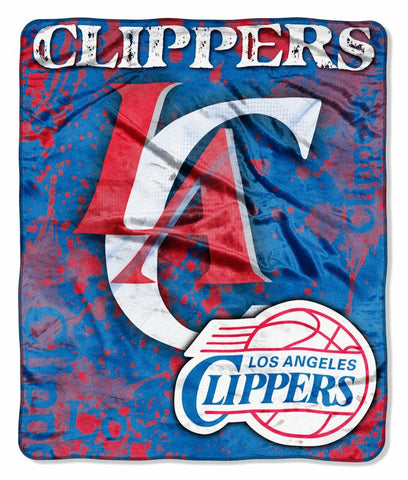 Los Angeles Clippers Blanket 50x60 Raschel Drop Down Design - Special Order