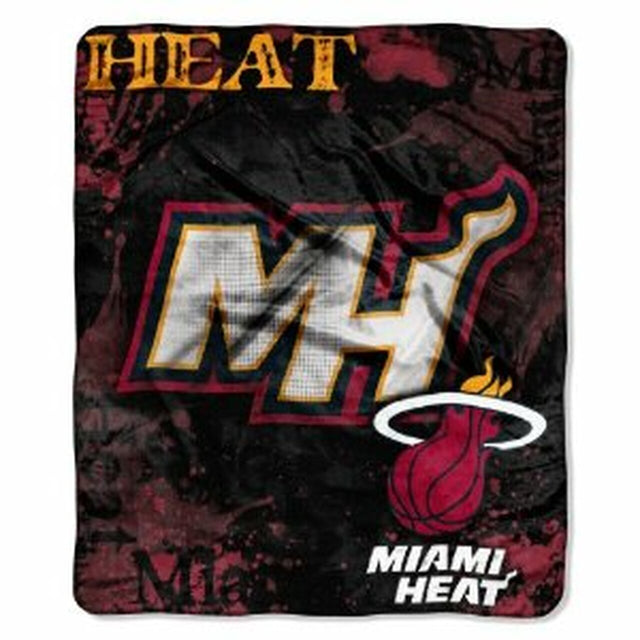 Miami Heat Blanket 50x60 Raschel Drop Down Design