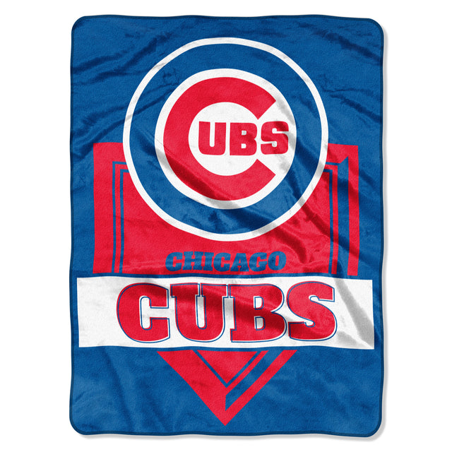 Manta de los Chicago Cubs, 60 x 80, diseño de placa de home de Raschel