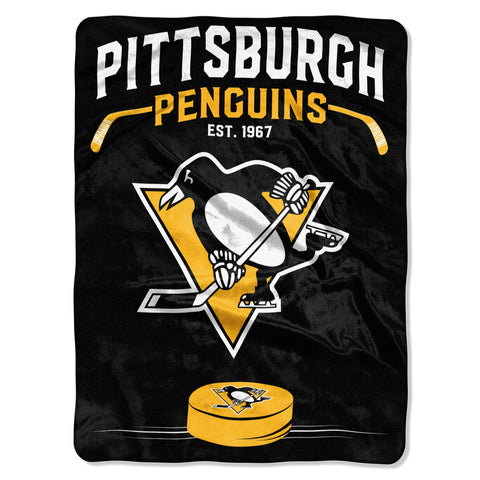 Pittsburgh Penguins Blanket 60x80 Raschel Inspired Design