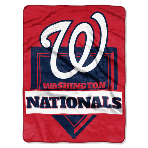 Washington Nationals Blanket 60x80 Raschel Home Plate Design