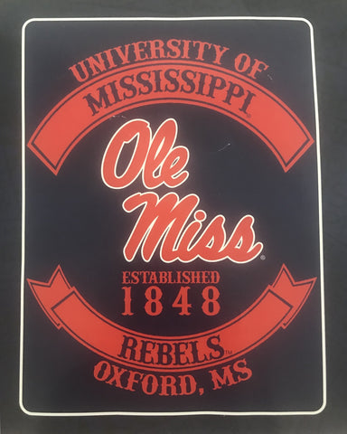 ~Mississippi Rebels Blanket 60x80 Raschel Rebel Design~ backorder