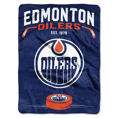 ~Edmonton Oilers Blanket 60x80 Raschel Inspired Design - Special Order~ backorder