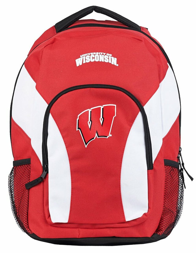 Mochila de Wisconsin Badgers, estilo Draftday, color rojo