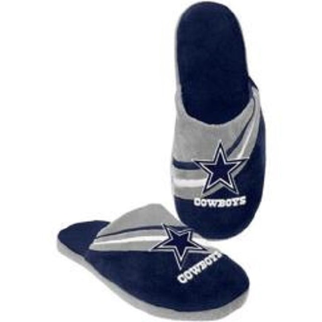 Pantuflas de los Dallas Cowboys con rayas y logotipo grande (1 par) - M CO