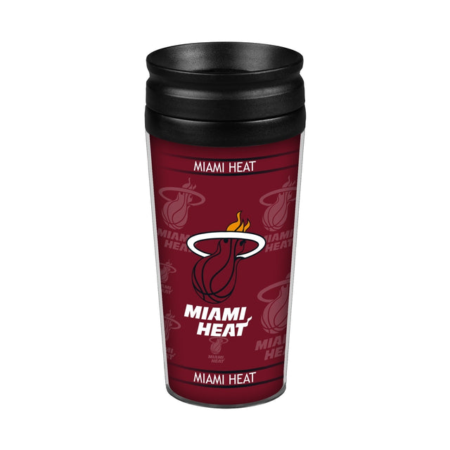 Taza de viaje Miami Heat de 14 oz con envoltura completa