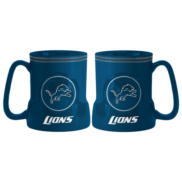 Taza de café de los Detroit Lions, 18 oz, hora del juego (mango nuevo)