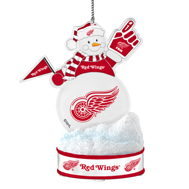 Adorno de los Detroit Red Wings: muñeco de nieve con luces LED