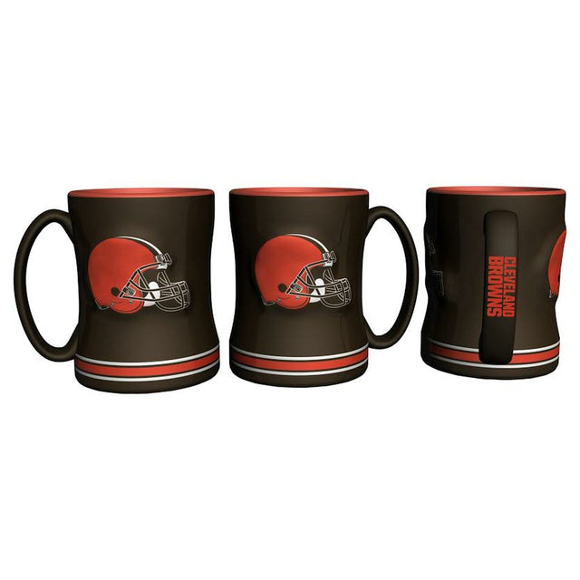 Taza de café de los Cleveland Browns, 14 oz, relieve esculpido, nuevo UPC