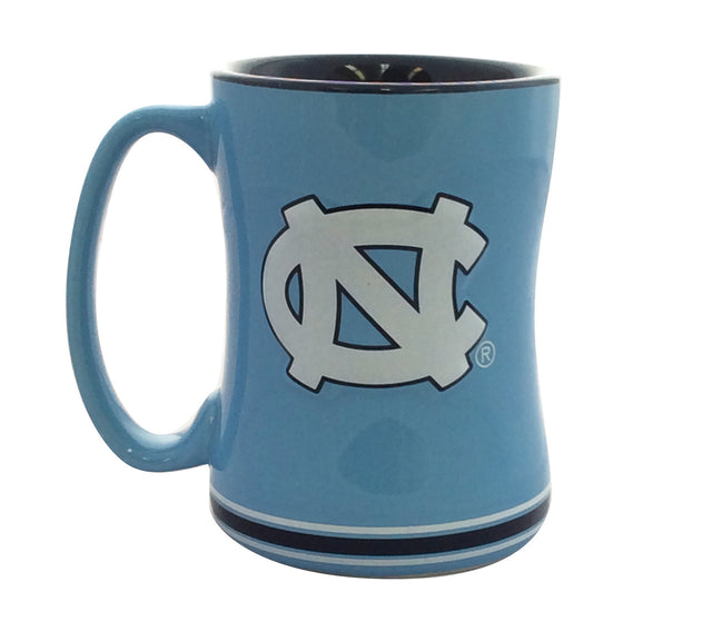 Taza de café Tar Heels de Carolina del Norte - Relieve esculpido de 14 oz