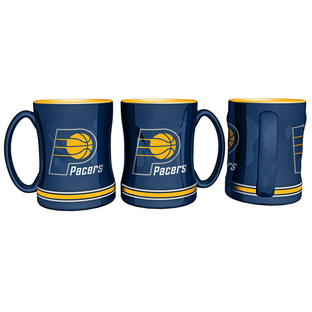 Taza de café de los Indiana Pacers de 14 oz con relieve esculpido