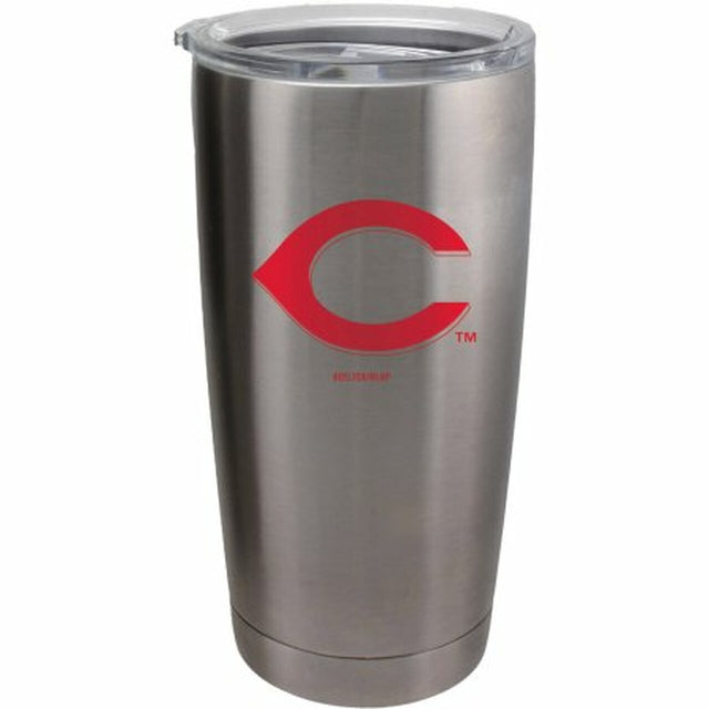 Vaso de viaje de 20 oz de los Cincinnati Reds, color plata ultra brillante