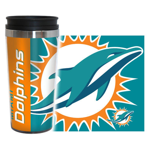 ~Miami Dolphins Travel Mug 14oz Full Wrap Style Hype Design~ backorder