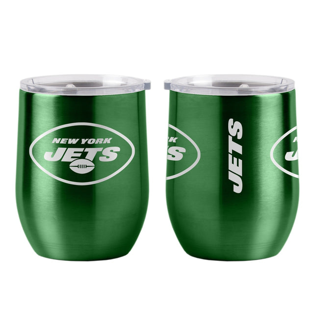 Vaso de viaje ultra curvo de 16 oz de los New York Jets para bebidas