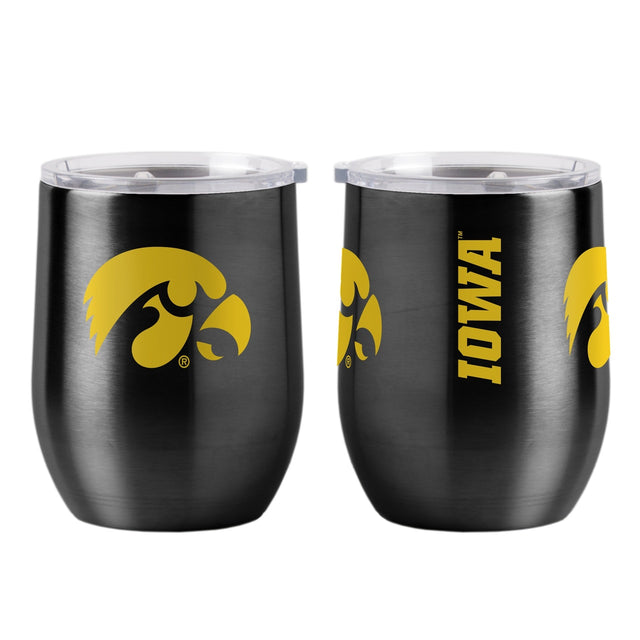 Vaso de viaje Iowa Hawkeyes de 16 oz con tapa ultra curvada