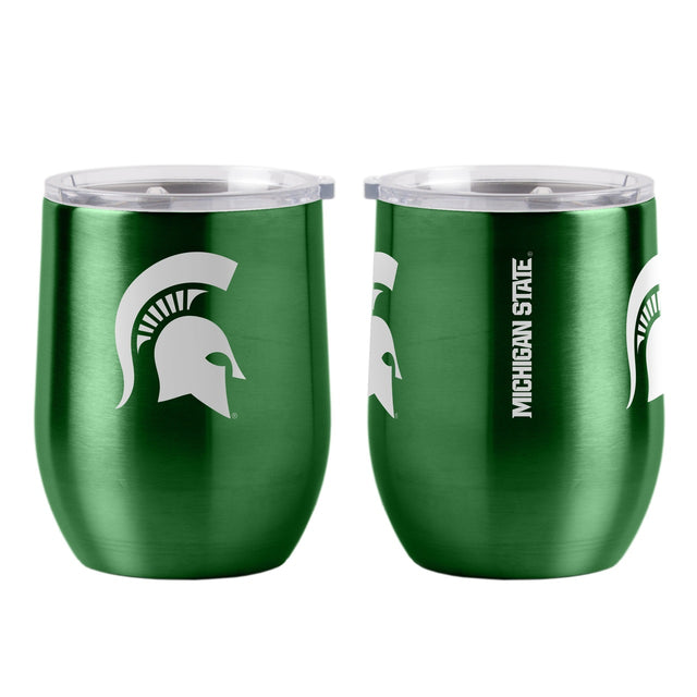 Vaso de viaje ultra curvo de 16 oz de los Spartans de Michigan State