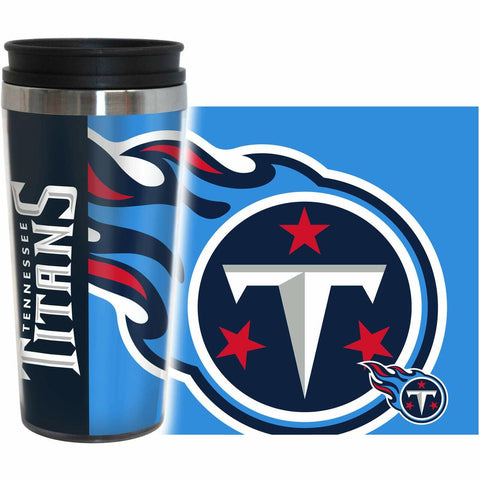 ~Tennessee Titans Travel Mug 14oz Full Wrap Style Hype Design - Special Order~ backorder
