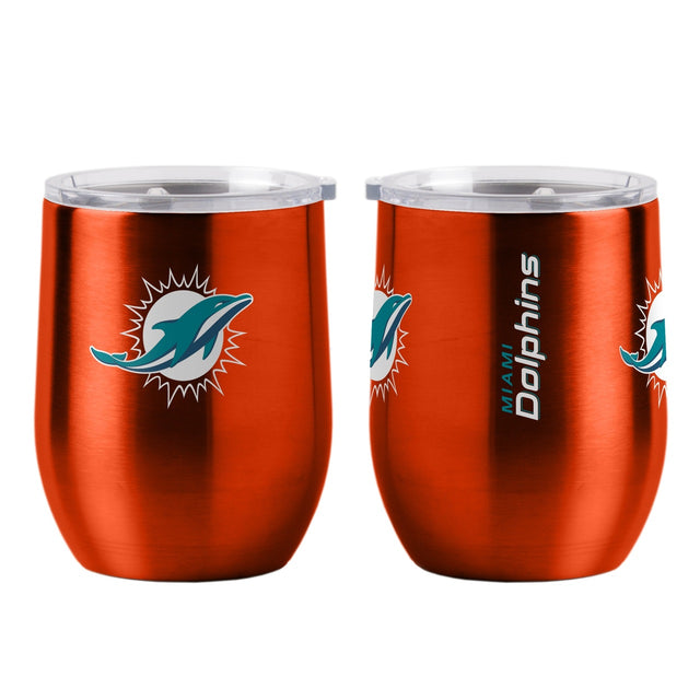 Vaso de viaje ultra curvo de 16 oz de los Miami Dolphins